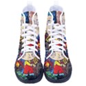 Cartoon Starry Night Vincent Van Gogh Women s High-Top Canvas Sneakers View1