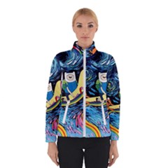 Adventure Time Art Starry Night Van Gogh Women s Bomber Jacket by Modalart