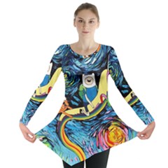 Adventure Time Art Starry Night Van Gogh Long Sleeve Tunic 