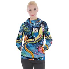 Adventure Time Art Starry Night Van Gogh Women s Hooded Pullover by Modalart