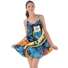 Adventure Time Art Starry Night Van Gogh Love The Sun Cover Up by Modalart