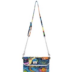 Adventure Time Art Starry Night Van Gogh Mini Crossbody Handbag by Modalart