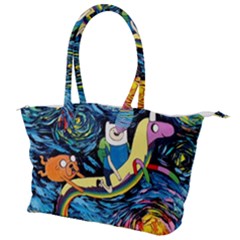 Adventure Time Art Starry Night Van Gogh Canvas Shoulder Bag by Modalart