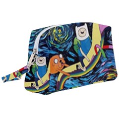 Adventure Time Art Starry Night Van Gogh Wristlet Pouch Bag (large)