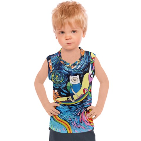 Adventure Time Art Starry Night Van Gogh Kids  Sport Tank Top by Modalart