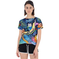 Adventure Time Art Starry Night Van Gogh Open Back Sport T-shirt by Modalart