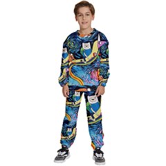 Adventure Time Art Starry Night Van Gogh Kids  Sweatshirt Set by Modalart