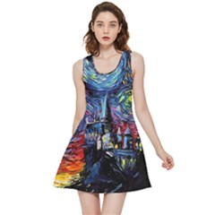 Castle Hogwarts Starry Night Print Van Gogh Parody Inside Out Reversible Sleeveless Dress by Modalart