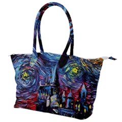 Castle Hogwarts Starry Night Print Van Gogh Parody Canvas Shoulder Bag by Modalart