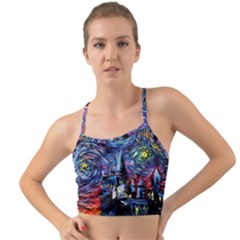 Castle Hogwarts Starry Night Print Van Gogh Parody Mini Tank Bikini Top by Modalart