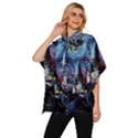 Castle Hogwarts Starry Night Print Van Gogh Parody Women s Batwing Button Up Shirt View2