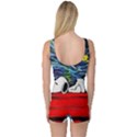 Dog House Vincent Van Gogh s Starry Night Parody One Piece Boyleg Swimsuit View2