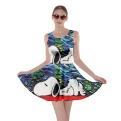 Dog House Vincent Van Gogh s Starry Night Parody Skater Dress by Modalart