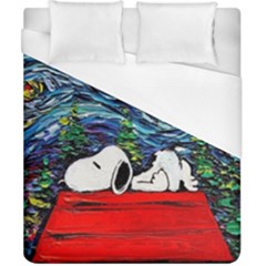 Dog House Vincent Van Gogh s Starry Night Parody Duvet Cover (california King Size) by Modalart