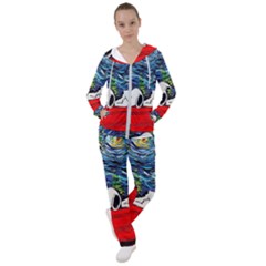 Dog House Vincent Van Gogh s Starry Night Parody Women s Tracksuit by Modalart