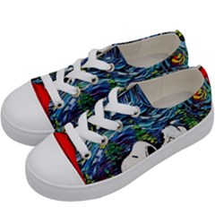 Dog House Vincent Van Gogh s Starry Night Parody Kids  Low Top Canvas Sneakers by Modalart