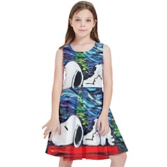 Dog House Vincent Van Gogh s Starry Night Parody Kids  Skater Dress by Modalart