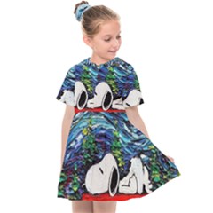 Dog House Vincent Van Gogh s Starry Night Parody Kids  Sailor Dress by Modalart