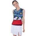 Dog House Vincent Van Gogh s Starry Night Parody Women s Sleeveless Sports Top View1