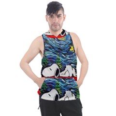 Dog House Vincent Van Gogh s Starry Night Parody Men s Sleeveless Hoodie by Modalart