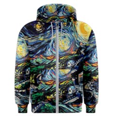 The Great Wall Nature Painting Starry Night Van Gogh Men s Zipper Hoodie by Modalart