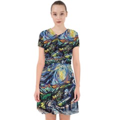 The Great Wall Nature Painting Starry Night Van Gogh Adorable In Chiffon Dress by Modalart