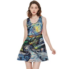 The Great Wall Nature Painting Starry Night Van Gogh Inside Out Reversible Sleeveless Dress by Modalart