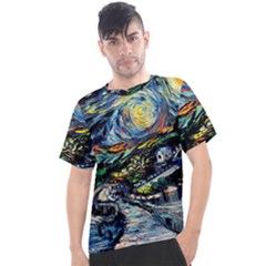 The Great Wall Nature Painting Starry Night Van Gogh Men s Sport Top by Modalart