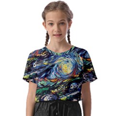 The Great Wall Nature Painting Starry Night Van Gogh Kids  Basic T-shirt by Modalart