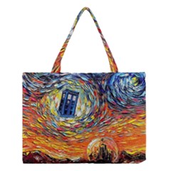 Tardis Starry Night Doctor Who Van Gogh Parody Medium Tote Bag by Modalart