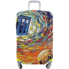 Tardis Starry Night Doctor Who Van Gogh Parody Luggage Cover (large) by Modalart