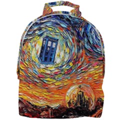 Tardis Starry Night Doctor Who Van Gogh Parody Mini Full Print Backpack by Modalart