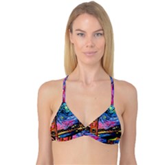 Golden Gate Bridge Starry Night Vincent Van Gogh Reversible Tri Bikini Top by Modalart