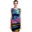 Golden Gate Bridge Starry Night Vincent Van Gogh Sleeveless Velvet Midi Dress View1