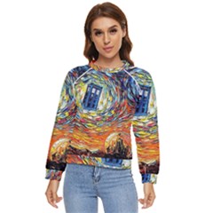 Tardis Starry Night Doctor Who Van Gogh Parody Women s Long Sleeve Raglan T-shirt