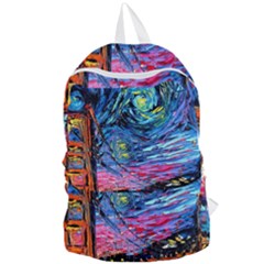 Golden Gate Bridge Starry Night Vincent Van Gogh Foldable Lightweight Backpack by Modalart