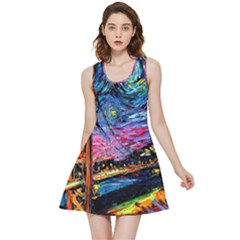 Golden Gate Bridge Starry Night Vincent Van Gogh Inside Out Reversible Sleeveless Dress by Modalart