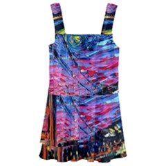 Golden Gate Bridge Starry Night Vincent Van Gogh Kids  Layered Skirt Swimsuit by Modalart