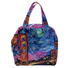 Golden Gate Bridge Starry Night Vincent Van Gogh Boxy Hand Bag by Modalart