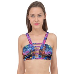 Golden Gate Bridge Starry Night Vincent Van Gogh Cage Up Bikini Top by Modalart