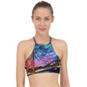 Golden Gate Bridge Starry Night Vincent Van Gogh Halter Bikini Top View1