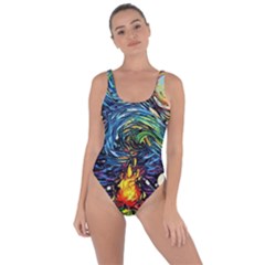 Dog Cartoon Starry Night Print Van Gogh Parody Bring Sexy Back Swimsuit by Modalart