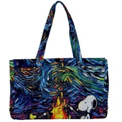 Dog Cartoon Starry Night Print Van Gogh Parody Canvas Work Bag by Modalart