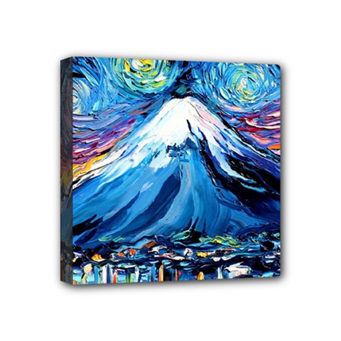 Mount Fuji Art Starry Night Van Gogh Mini Canvas 4  x 4  (Stretched)