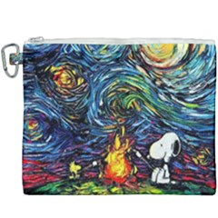 Dog Cartoon Starry Night Print Van Gogh Parody Canvas Cosmetic Bag (xxxl) by Modalart