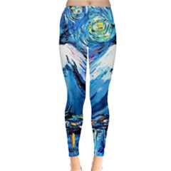 Mount Fuji Art Starry Night Van Gogh Everyday Leggings 