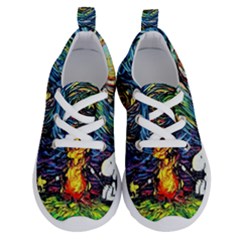 Dog Cartoon Starry Night Print Van Gogh Parody Running Shoes by Modalart