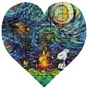 Dog Cartoon Starry Night Print Van Gogh Parody Wooden Puzzle Heart View1