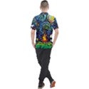 Dog Cartoon Starry Night Print Van Gogh Parody Men s Polo T-Shirt View2