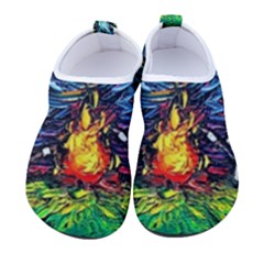 Dog Cartoon Starry Night Print Van Gogh Parody Women s Sock-style Water Shoes by Modalart